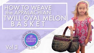 How to Weave Appalachian Twill Oval Melon Basket No 3 [upl. by Baseler]