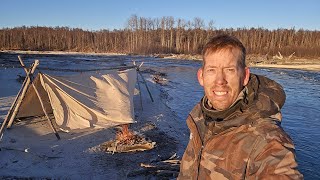 Solo Winter Bushcraft Camping in Alaska [upl. by Kleeman941]