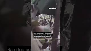 Rare footage of a Ukrainian soldier using a pistol during an assault on Russian positions war [upl. by Loftus]