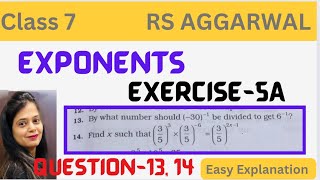 Rs Aggarwal Class 7 Exercise 5A Question 13 14  Chapter 5 Exponents Rs Aggarwal Solutions CBSE [upl. by Rekcut765]