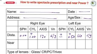 how to read your glasses prescription  Near vision prescription  Near eyeglasses correction [upl. by Lucias]