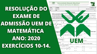 Exame Resolvido de admissão uem matemática 2020 parte 3 [upl. by Thorndike591]