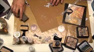 kaart 6 met Tim Holtz technieken [upl. by Kimbra]