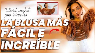 BLUSA ELEGANTE A CROCHET  Tutorial completo  COMO HACER UNA BLUSA A CROCHET [upl. by Silvia234]