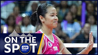 Jema Galanza reflects on Creamline’s Game 1 win against Choco Mucho  OSOnTheSpot [upl. by Rednaxela]