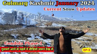 Gulmarg Kashmir in January 2024  Gulmarg Gondola Ride  Gulmarg Latest Video  Snowfall in Kashmir [upl. by Bilbe139]