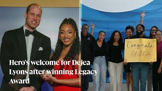 Hero’s welcome for Dejea Lyons after winning Legacy Award [upl. by Eittam]