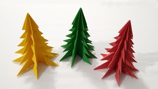 Albero di Natale di Carta Semplice Origami Gioco di Carta Divertimento per i Bambini [upl. by Jaenicke]