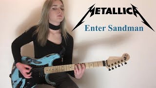 ENTER SANDMAN  METALLICA  Full Guitar Cover  Solo Multicam by Anna Cara [upl. by Akinej]