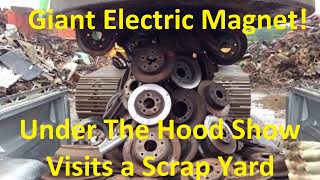 Junkyard Heavy Electric Magnet Machine Picking Up Scrap In Our Truck Fun For Kids [upl. by Sinnelg498]