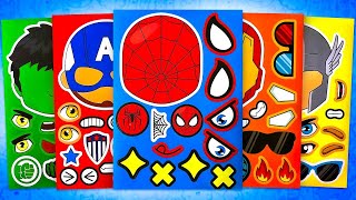 ToyASMR Satisfying with Sticker Book Marvel Super Hero Hulk Spiderman Iron Man paperplay asmr [upl. by Eliathan447]