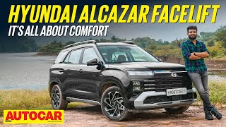 2024 Hyundai Alcazar facelift review  New look better comfort  First Drive  Autocar India [upl. by Aylad]