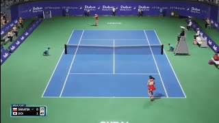 Iga Świątek vs Misaki Doi  WTA Dubai Live Gameplay [upl. by Eetsud]