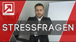 Vorstellungsgespräch  Stressfragen im Vorstellungsgespräch perfekt beantworten [upl. by Dail605]