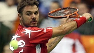 Highlights Dusan Lajovic SRB v Stanislas Wawrinka SUI [upl. by Prentice]