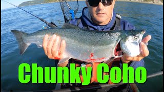 Kayak Fishing for Coho Salmon in Puget Sound  Fish on [upl. by Addie]