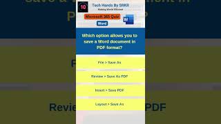 Which option allows you to save a Word document in PDF format WordTraining Microsoft365 WordQuiz [upl. by Acalia273]