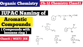 IUPAC naming of Aromatic Compounds  Benzene ring  Class 11 Chemistry [upl. by Ponton]