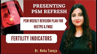 PSM Weekly Revision Plan Fertility Indicators fmge neetpg fmgeexaminicet [upl. by Nagaek]