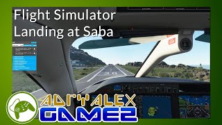 Landing at Saba TNCS  Flight Simulator [upl. by Sashenka369]