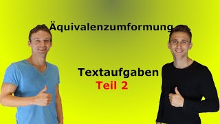 Äquivalenzumformung  Textaufgaben Teil 2  Lösungen [upl. by Tsew793]