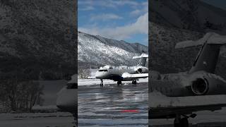 Takeoff 🛫 after a Snowstorm is always Crazy privatejet luxuryjet jet rich aviation takeoff [upl. by Anaujat142]