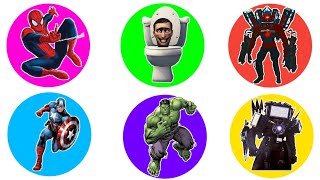 Superhero Marvel Spiderman Large Skibidi Toilet Titan Speaker man Captain America TvMan Upg 40 [upl. by Morez]