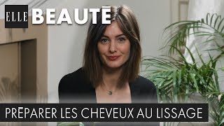 Préparer les cheveux au lissage avec des soins naturels ┃ELLE Beauté [upl. by Airogerg]