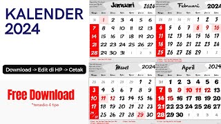 KALENDER 2024 FREE DOWNLOAD GRATIS [upl. by Remy]