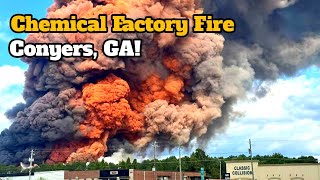 BREAKING Massive Fire Erupts at BioLab Chemical Plant in Conyers Georgia  conyers plant fire [upl. by Stu805]