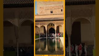 Alhambra of Granada Spain Walkthrough Patio de los Arrayanes 04 [upl. by Borlase]