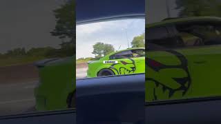 GREEN HELLCAT TRYS TO RACE ME ON ATL HIGHWAY🥰🔥‼️ shorts mustwatch [upl. by Anaira206]