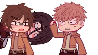 Eren is jealous  AotSnk  EreMika  Gacha Club [upl. by Aihsram]