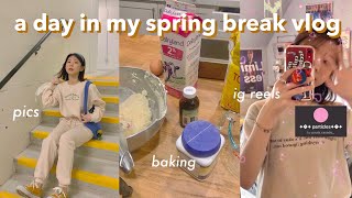 A day in spring break VLOG • baking pound cake croffle homebody🍰 [upl. by Bratton362]