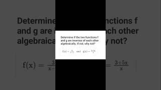 inversefunction The two functions f and g are inverses of each other basicmathssolutions510 [upl. by Noelyn]