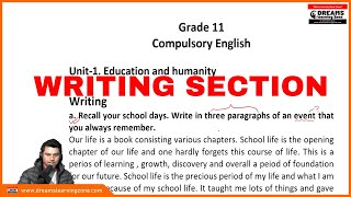 Grade 11 English Unit 1 Education and Humanities Writing Tasks and Solutions [upl. by Nalro]