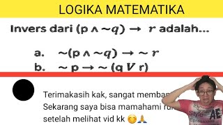 🔴LOGIKA MATEMATIKA🔴Invers dari p konjungsi negasi Q implikasi r adalah [upl. by Kurth707]