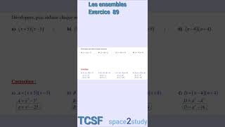 Exercice 89 Les ensembles TCSF Maths [upl. by Gunning]