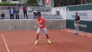 Stan Wawrinka Roland Garros 2016 practice [upl. by Oiramd]