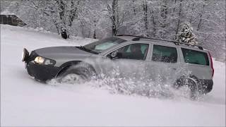 Volvo XC70 in deep snow Volvo AWD Winter drive uphill [upl. by Cyril986]