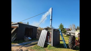 FARMSTEADING All about the wood boiler Hauling wood Skunk control Cows Chickens ducks Turkeys [upl. by Kemme335]