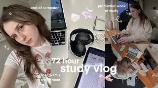 72hr STUDY VLOG  intense study submitting last assignment lecture catch up  exam week routine ♡ [upl. by Addy]