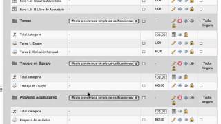 Cómo crear categorias ponderar notas y exportar a hoja de cálculo en Moodle [upl. by Guyer]