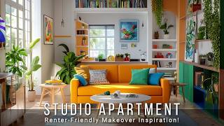 Stylish Solutions RenterFriendly Studio Apartment Makeover Inspiration [upl. by Ymas493]