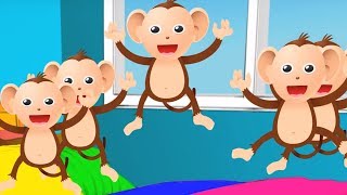 Five Little Monkeys  Nursery Rhymes  Kids Song For Children [upl. by Auhel]