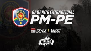 Gabarito Extraoficial PM PE  AO VIVO  AlfaCon [upl. by Berglund]