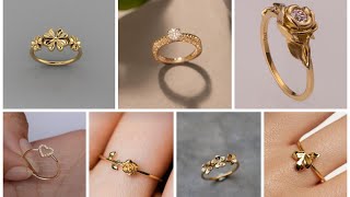 Stylish Affordable Gold engagement ring designs for girls Trendz hub [upl. by Lehte]