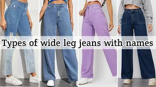 Types of wide leg jeans with names • Wide jeans for girls and women • STYLE POINT [upl. by Oah]