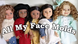 Organizing My American Girl Collection by Face Mold Hair Colour Eye Colour etc [upl. by Ophelia]