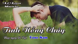 Karaoke  TÌNH NỒNG CHÁY Tone Nam  Lê Lâm Music [upl. by Iegres]